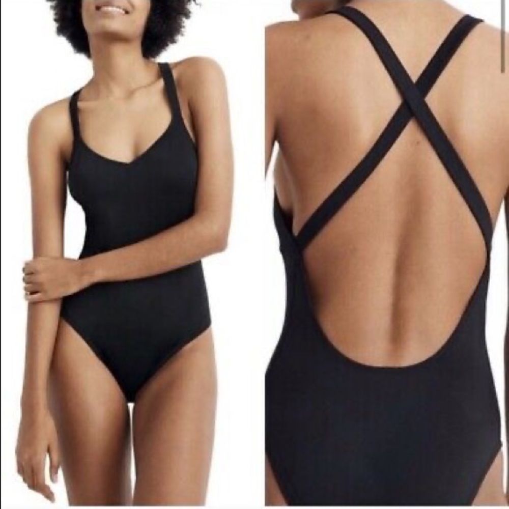 Madewell Second Wave Black One Piece Swimsuit Size Small